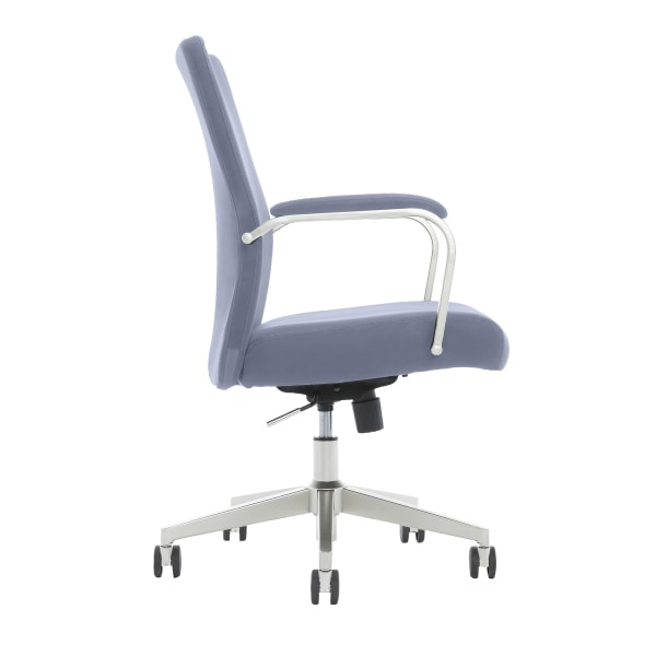 slide 2 of 10, Serta Sittrue Devara Bonded Leather Mid-Back Manager Chair, Light Blue, 1 ct