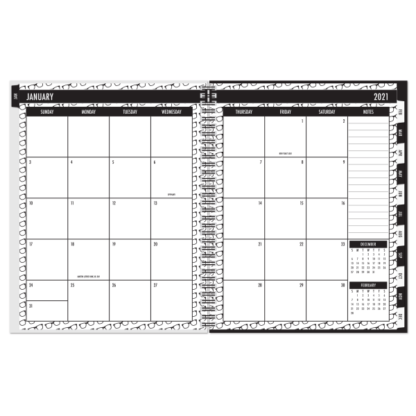 slide 2 of 3, Office Depot Brand Weekly/Monthly Planner, 8-1/2'' X 11'', Twenty Twenty One, January To December 2021, 1 ct