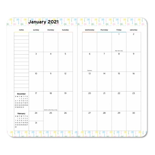 slide 3 of 3, Office Depot Brand Monthly Planner, 3-1/2'' X 6'', Vsco Girl, January To December 2021, Dx191547-006, 1 ct