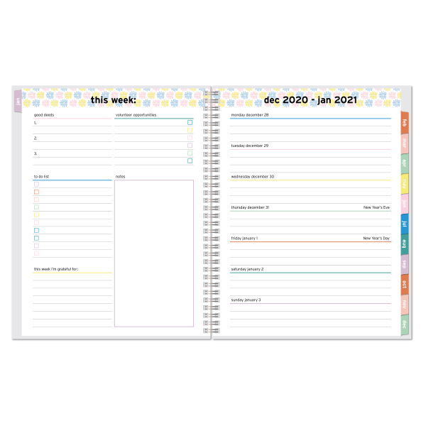 slide 3 of 3, Office Depot Brand Weekly/Monthly Planner, 8-1/2'' X 11'', Vsco Girl, January To December 2021, Dx191547-009, 1 ct