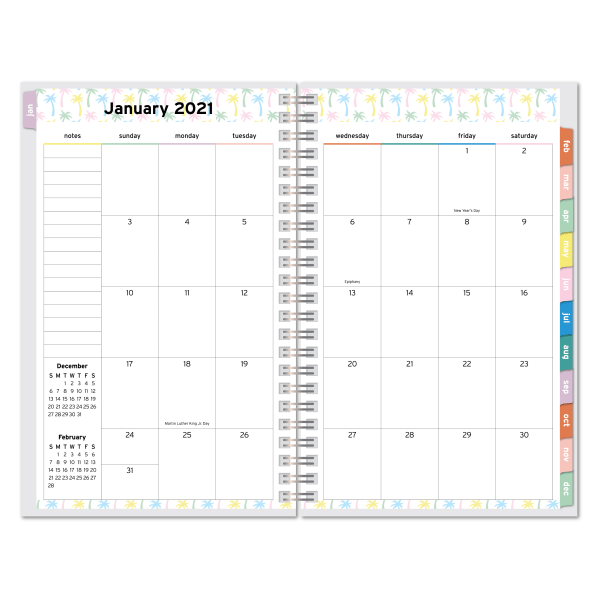 slide 2 of 3, Office Depot Brand Weekly/Monthly Planner, 5" X 8", Vsco Girl, January To December 2021, Dx191547-007, 1 ct