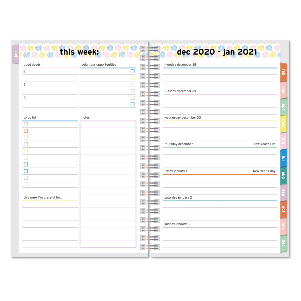 slide 3 of 3, Office Depot Brand Weekly/Monthly Planner, 5" X 8", Vsco Girl, January To December 2021, Dx191547-007, 1 ct