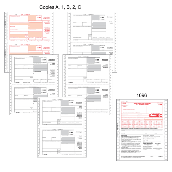 slide 3 of 3, Office Depot Brand 1099-Nec Continuous Tax Forms, 5-Part, 9'' X 11'', Pack Of 25 Forms, 25 ct