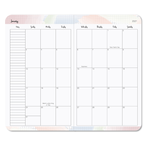 slide 2 of 3, Office Depot Brand Monthly Planner, 3-1/2'' X 6'', Pocket Sayings, January To December 2021, Odus2030-009, 1 ct