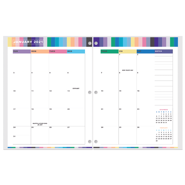 slide 3 of 3, Office Depot Brand Monthly Planner, 8-1/4'' X 10-1/4'', Neon Geo, January To December 2021, 1 ct