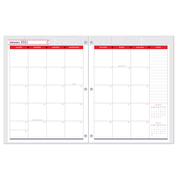 slide 2 of 3, Office Depot Brand Monthly Planner, 8-1/4'' X 10-1/4'', Love, January To December 2021, 1 ct