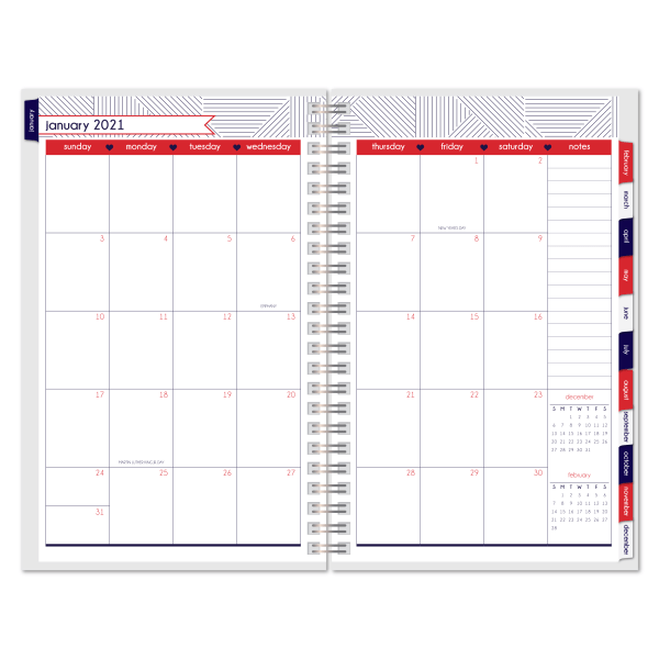 slide 2 of 3, Office Depot Brand Weekly/Monthly Planner, 5'' X 8'', Love, January To December 2021, 1 ct