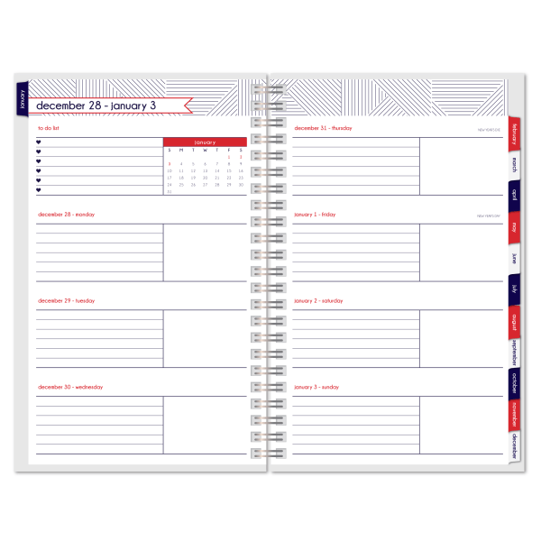 slide 3 of 3, Office Depot Brand Weekly/Monthly Planner, 5'' X 8'', Love, January To December 2021, 1 ct