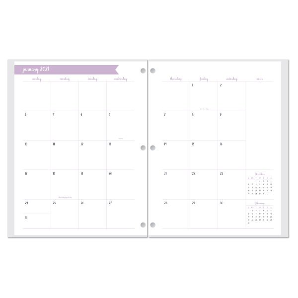 slide 3 of 3, Office Depot Brand Monthly Planner, 8-1/4'' X 10-1/4'', Simple Dot, January To December 2021, Ns81020B, 1 ct