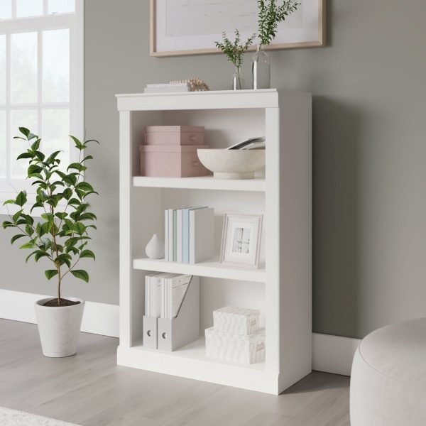 slide 7 of 7, Realspace 45"H 3-Shelf Bookcase, Arctic White, 1 ct