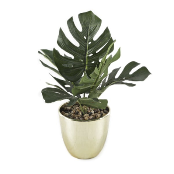 slide 2 of 2, Realspace 12''H Artificial Leaf Plant With Pot, Gold, 1 ct