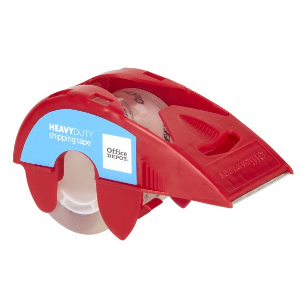 slide 4 of 6, Office Depot Brand Heavy-Duty Shipping Tape With Dispenser, 1-15/16'' X 22-1/4 Yd, Clear, Pack Of 6 Rolls, 6 ct