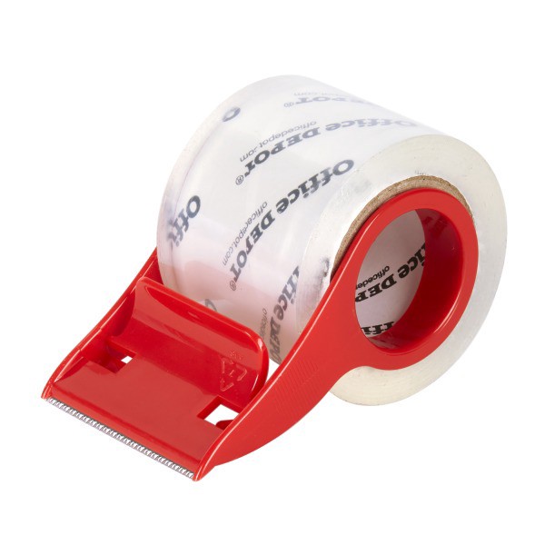 slide 2 of 4, Office Depot Brand Heavy-Duty Shipping Tape With Dispenser, 1-15/16'' X 26-11/16 Yd, Clear, 1 ct
