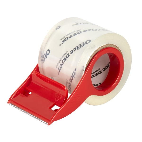 slide 2 of 2, Office Depot Brand Moving And Storage Tape With Dispenser, 1-15/16'' X 26-11/16 Yd, Clear, 1 ct