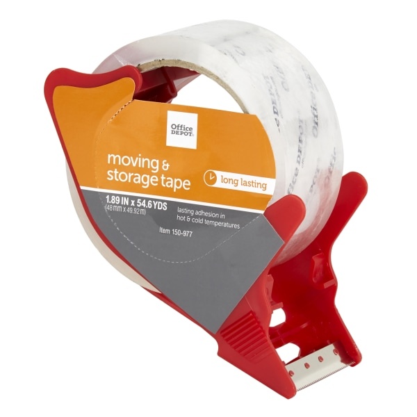 slide 2 of 2, Office Depot Brand Moving And Storage Tape With Dispenser, 1.89'' X 54.6 Yd., Clear, 1 ct