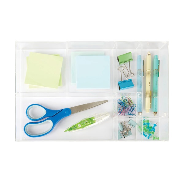 slide 2 of 3, Realspace 8-Compartment Desk Organizer, 2''H X 12-7/8''W X 8-3/4''D, Clear, 1 ct