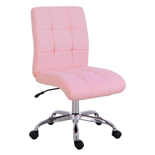 slide 2 of 4, Brenton Studio Dexie Quilted Fabric Low-Back Task Chair, Pink, 1 ct