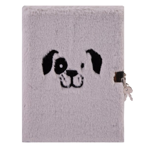 slide 2 of 2, Office Depot Brand Furry Dog Locking Journal, 6'' X 8'', College Ruled, 144 Pages (72 Sheets), Gray, 72 ct