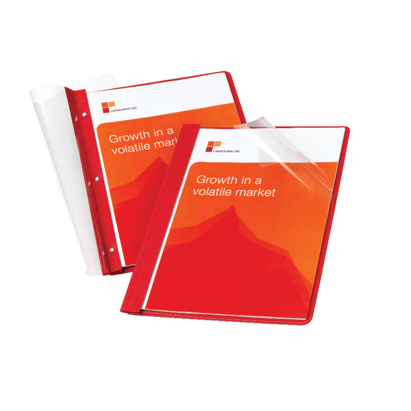 slide 3 of 3, Office Depot Clear-Front Report Covers, Red, Pack Of 10, 10 ct