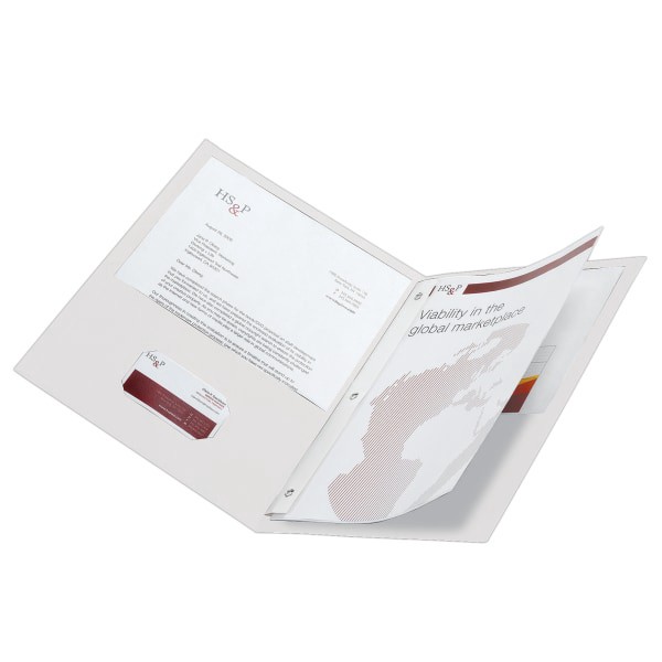 slide 3 of 3, Office Depot Brand 2-Pocket Textured Paper Folders With Prongs, White, Pack Of 10, 10 ct