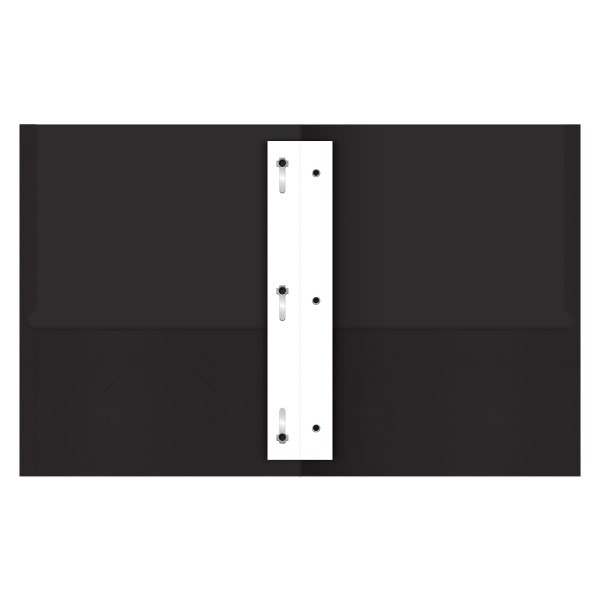 slide 2 of 2, Office Depot Brand 2-Pocket Textured Paper Folders With Prongs, Black, Pack Of 10, 10 ct
