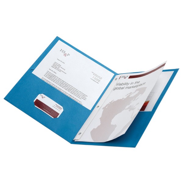 slide 3 of 3, Office Depot Brand 2-Pocket Textured Paper Folders With Prongs, Light Blue, Pack Of 10, 10 ct