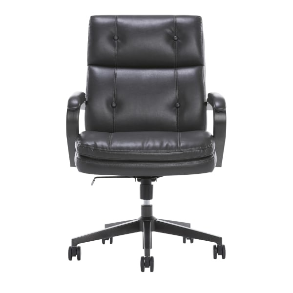 slide 7 of 10, Serta Sittrue Belterra Bonded Leather Mid-Back Manager Chair, Black, 1 ct