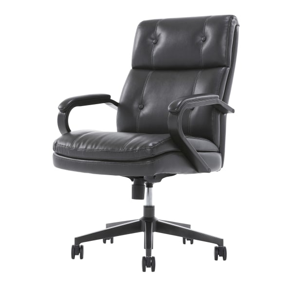 slide 10 of 10, Serta Sittrue Belterra Bonded Leather Mid-Back Manager Chair, Black, 1 ct