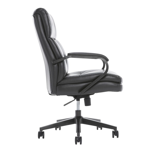 slide 2 of 10, Serta Sittrue Belterra Bonded Leather Mid-Back Manager Chair, Black, 1 ct