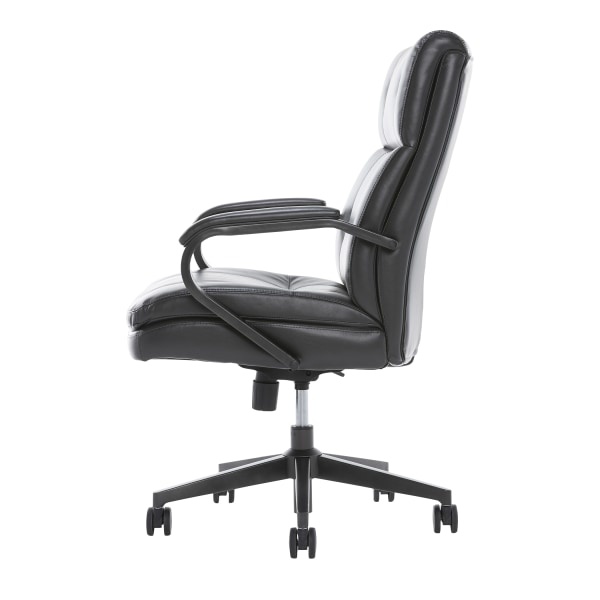 slide 5 of 10, Serta Sittrue Belterra Bonded Leather Mid-Back Manager Chair, Black, 1 ct