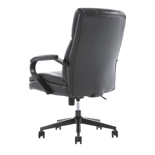 slide 6 of 10, Serta Sittrue Belterra Bonded Leather Mid-Back Manager Chair, Black, 1 ct