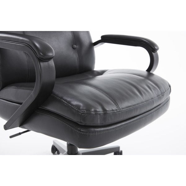 slide 3 of 10, Serta Sittrue Belterra Bonded Leather Mid-Back Manager Chair, Black, 1 ct