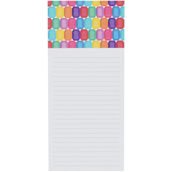 slide 2 of 3, Office Depot Brand Chunky Tape List Pad, 4'' X 9'', Narrow Ruled, 50 Sheets, Assorted Designs, 50 ct