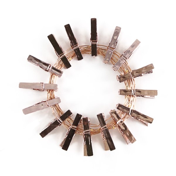 slide 2 of 2, Office Depot Brand Photo Clip String Lights, 15', Assorted Marble/Rose Gold Colors, 1 ct