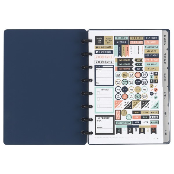 slide 3 of 4, TUL Discbound Monthly Planner Starter Set, Junior Size, Navy, January To December 2021, 1 ct