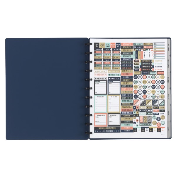 slide 3 of 4, TUL Discbound Monthly Planner Starter Set, Letter Size, Navy, January To December 2021, TULltplnr-Ry-Ny, 1 ct