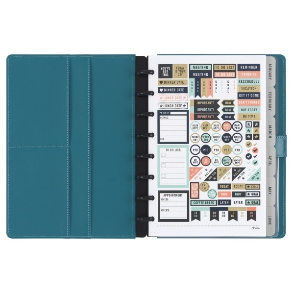 slide 2 of 4, TUL Discbound Monthly Planner Starter Set, Junior Size, Teal, January To December 2021, TULjrplnr-Ry-Tl, 1 ct