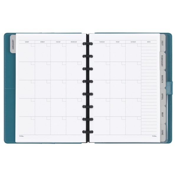 slide 4 of 4, TUL Discbound Monthly Planner Starter Set, Junior Size, Teal, January To December 2021, TULjrplnr-Ry-Tl, 1 ct
