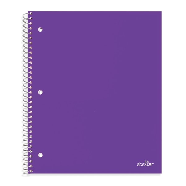 slide 2 of 2, Office Depot Brand Stellar Poly Notebook, 8" X 10-1/2", 1 Subject, Wide Ruled, 200 Pages (100 Sheets), Purple, 100 ct