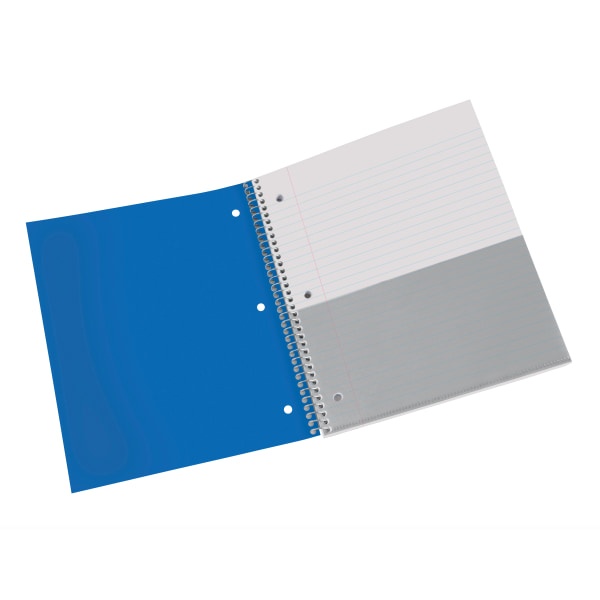 slide 3 of 4, Office Depot Brand Stellar Poly Notebook, 8-1/2'' X 11'', 3 Subject, Wide Ruled, 300 Pages (150 Sheets), Blue, 150 ct