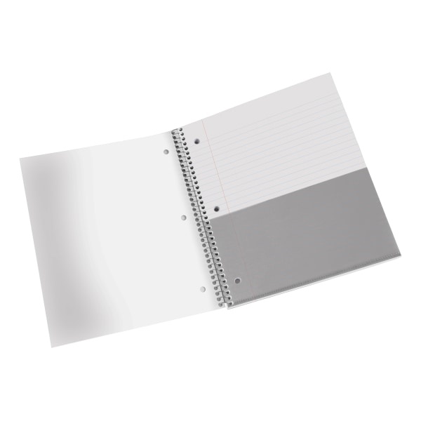slide 3 of 4, Office Depot Brand Stellar Poly Notebook, 8-1/2'' X 11'', 3 Subject, Wide Ruled, 300 Pages (150 Sheets), White, 150 ct