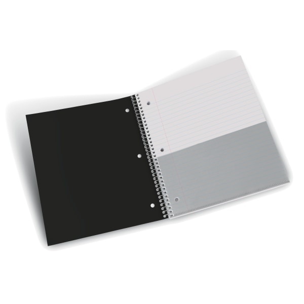 slide 3 of 4, Office Depot Brand Stellar Poly Notebook, 8-1/2'' X 11'', 3 Subject, Wide Ruled, 300 Pages (150 Sheets), Black, 150 ct