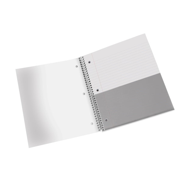 slide 3 of 4, Office Depot Brand Stellar Poly Notebook, 8-1/2'' X 11'', 5 Subject, Wide Ruled, 200 Pages (100 Sheets), White, 100 ct