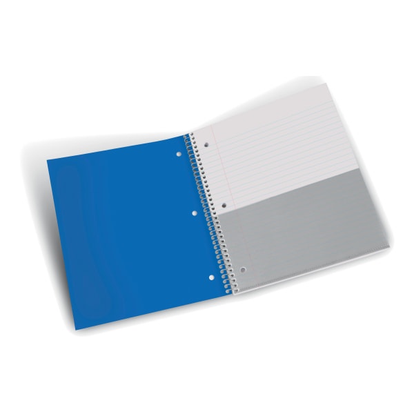 slide 4 of 4, Office Depot Brand Stellar Poly Notebook, 8-1/2'' X 11'', 5 Subject, Wide Ruled, 200 Pages (100 Sheets), Blue, 100 ct