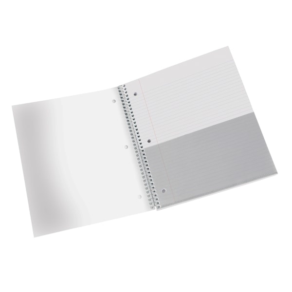 slide 2 of 4, Office Depot Brand Stellar Poly Notebook, 8-1/2'' X 11'', 5 Subject, College Ruled, 200 Pages (100 Sheets), White, 100 ct