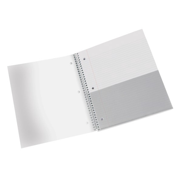 slide 4 of 4, Office Depot Brand Stellar Poly Notebook, 8-1/2'' X 11'', 5 Subject, College Ruled, 200 Pages (100 Sheets), White, 100 ct