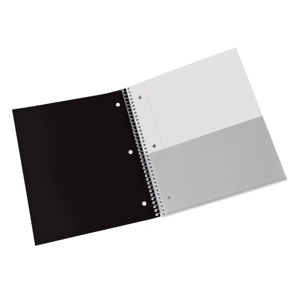 slide 2 of 4, Office Depot Brand Stellar Poly Notebook, 8-1/2'' X 11'', 5 Subject, College Ruled, 200 Pages (100 Sheets), Black, 100 ct