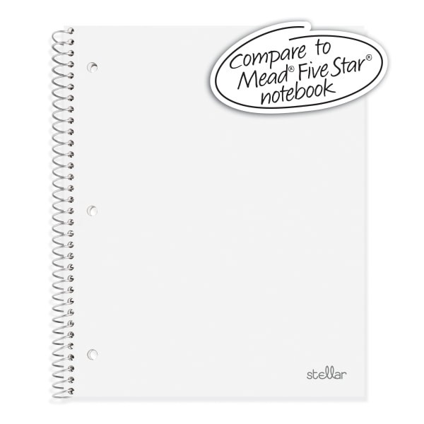 slide 2 of 4, Office Depot Brand Stellar Poly Notebook, 8 1/2'' X 11'', College Ruled, 200 Pages (100 Sheets), White, 100 ct