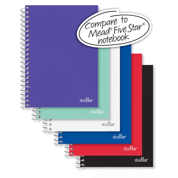 slide 2 of 9, Office Depot Brand Spiral Poly Notebook, 7'' X 4 1/2'', College Ruled, 100 Sheets, Assorted Colors (No Color Choice), 100 ct