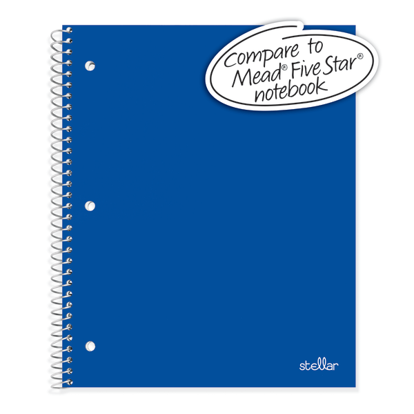 slide 2 of 4, Office Depot Brand Stellar Poly Notebook, 8 1/2" X 11", 1 Subject, College Ruled, 200 Pages (100 Sheets), Blue, 100 ct